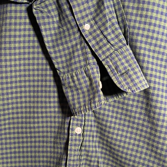 J.Crew Men’s Medium Slim Secret Wash Stretch Shirt Green Blue Check Button Down - Picture 5 of 10